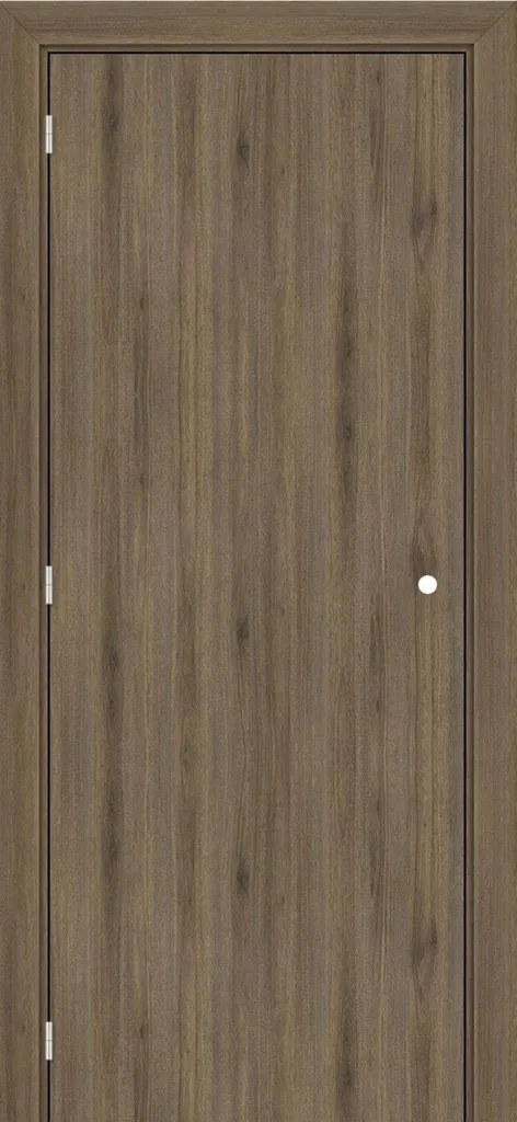 Bloc porte prêt à poser pour rénovation Noyer Clair 204x73 cm droit