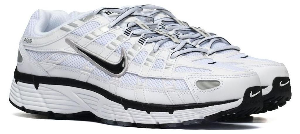 Nike P-6000 White Metallic Silver Black - 46 Größe: 46 Produktbild 