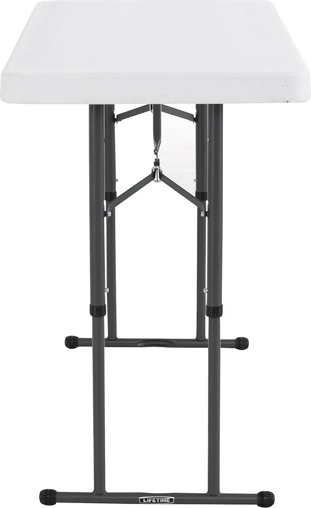 Table de bureau pliable réglable 12m blanc granit à 4 pieds robustes - 4