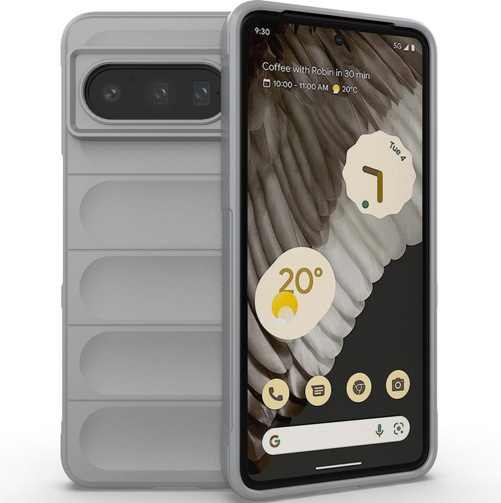 Handyhülle für Google Pixel 8 Pro Weich TPU Silikon Stossfest Anti-rutsch Hülle Grau