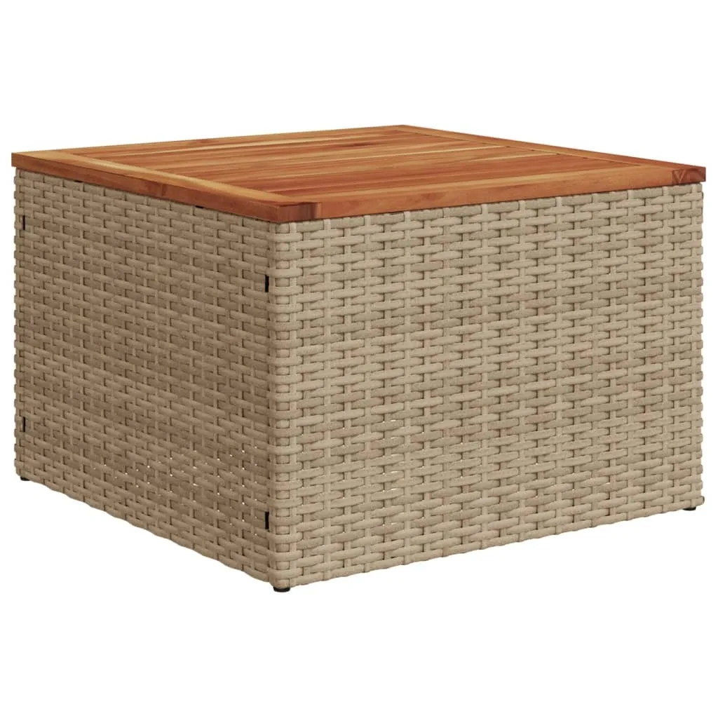 Tavolo Giardino 55x55 vidaXL Polyrattan Beige Legno Acacia