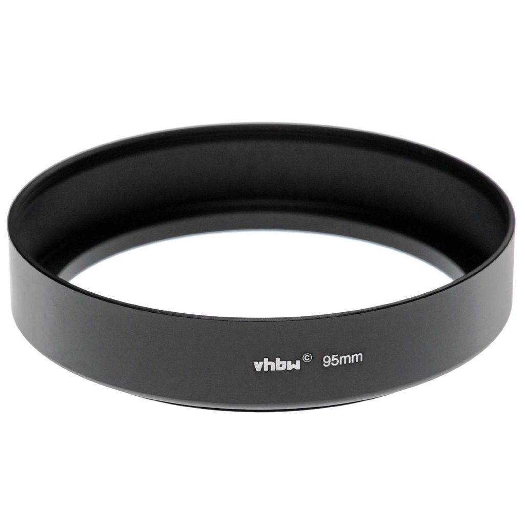 vhbw Gegenlichtblende für 95mm Objektiv, mit Filtergewinde (104mm), Schwarz, Aluminium, Rund, 10,8 cm