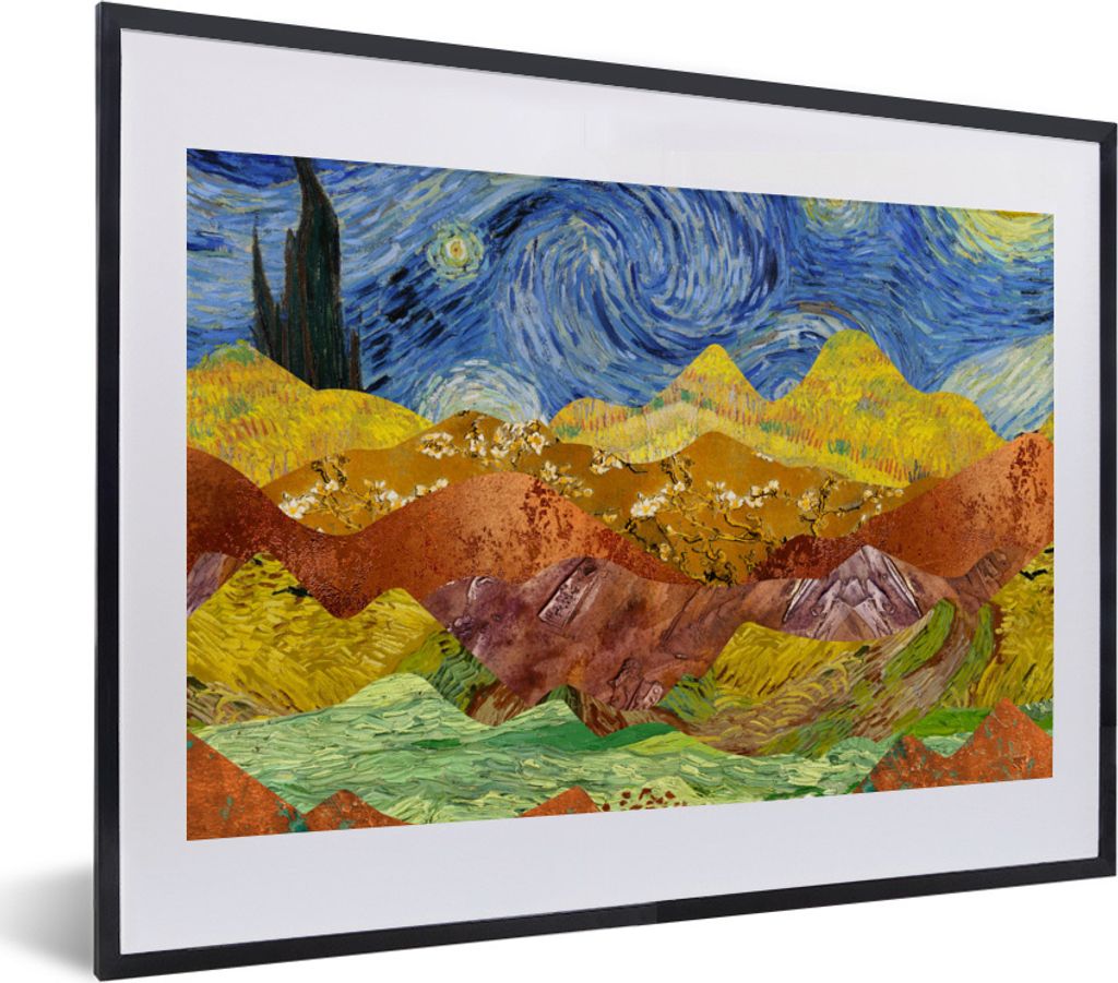 MuchoWow Gerahmtes Poster Van Gogh - Alte Meister - Malerei 40x30 cm - Poster mit Schwarzem Bilderrahmen Wandposter Rahmen Foto Bilder - Bilderra...