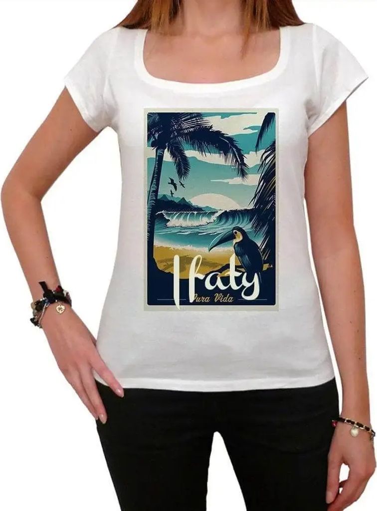 Damen Grafik T-Shirt Ifaty pura vida Strand – Ifaty Pura Vida Beach – Öko-Verantwortlich Vintage Jahrgang Kurzarm Lustige Druck Geburtstag Ges...