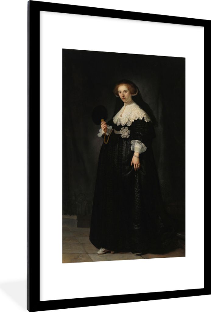 MuchoWow MuchoWow Gerahmtes Poster Eheporträt von Oopjen Coppit - Rembrandt van Rijn 60x90 cm - Poster mit zchwarzem Bilderrahmen - Dekoration...