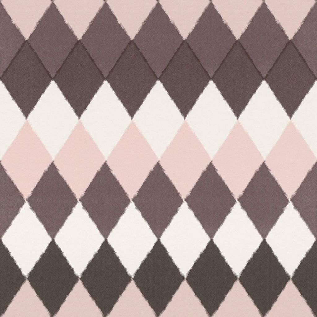 ESTAhome Tapete Karomuster in Leinen-Optik Violett- und Taupe-Schattierungen 53 cm x 10.05 m