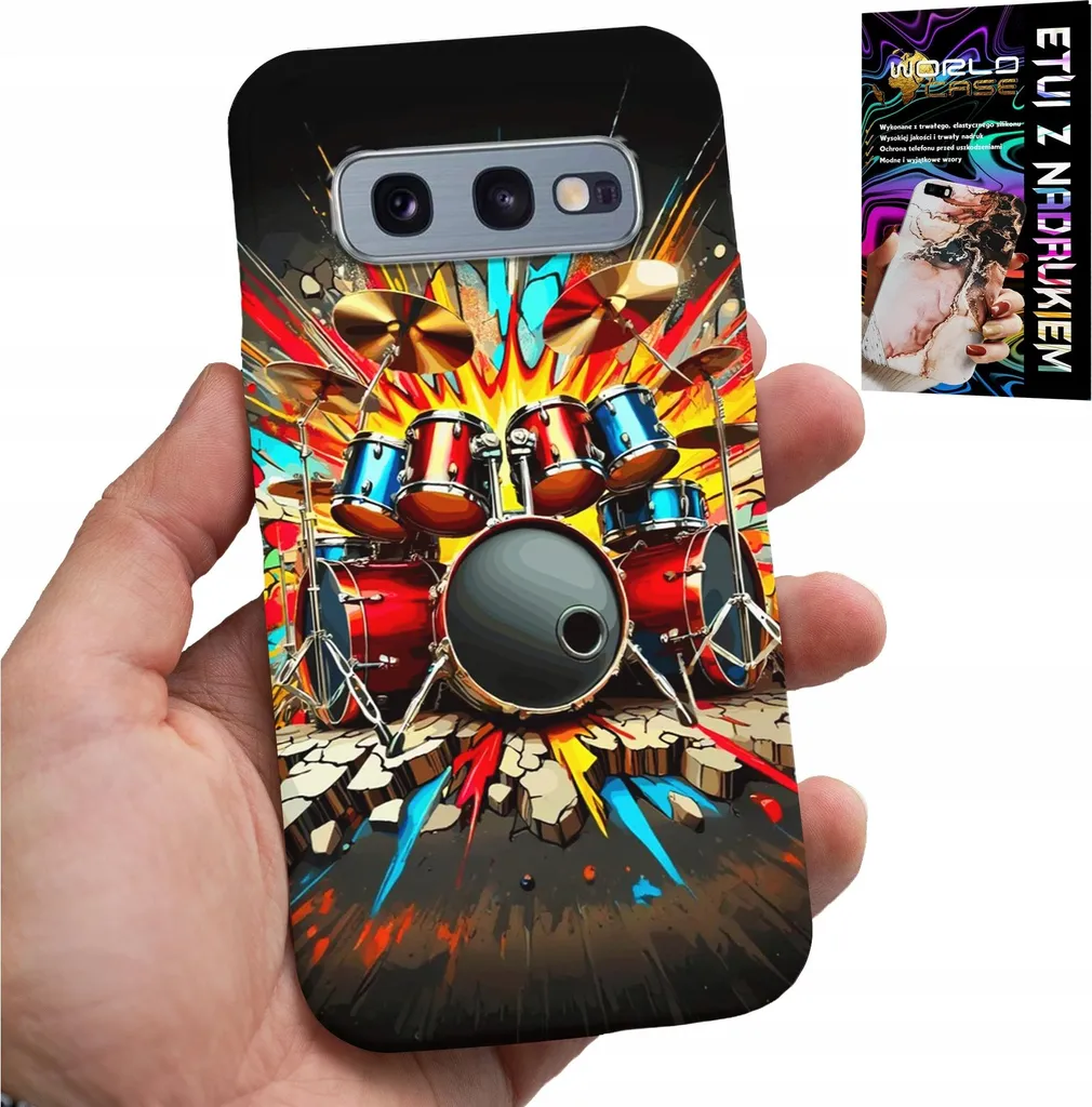 Custodia Rock Drums Samsung Galaxy S10E + Pellicola Salva Schermo