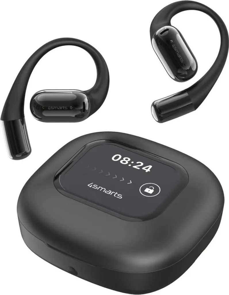 Casque sport Open-ear 4Smarts SkyBuds AI pour vélo et course Noir