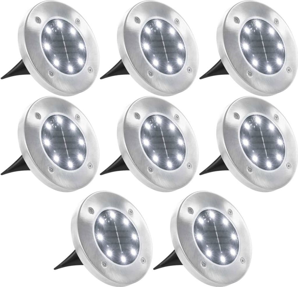 vidaXL Solarne lampy podłogowe 8 szt. Dioda LED świecąca na Zdjęcie produktu 4