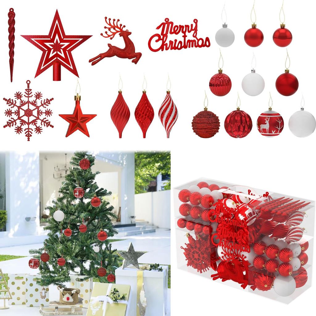 YARDIN 108 pièces Décorations d'arbre de Noël, Boules Image du produit 