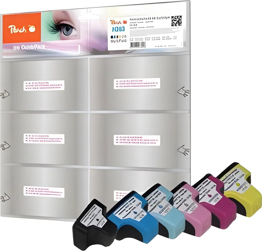 Pack Peach 0F319010 6 Cartouches d'encre Haute Capacité Noir et Couleur
