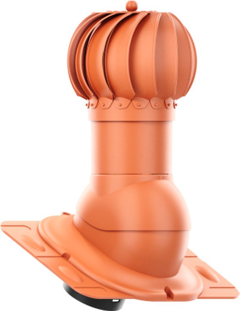 KRONO-PLAST Entlüfterkamin ROTOLINE 150 für Universal Basis Doppelrömer Dachziegel Lüfter Dachlüfter