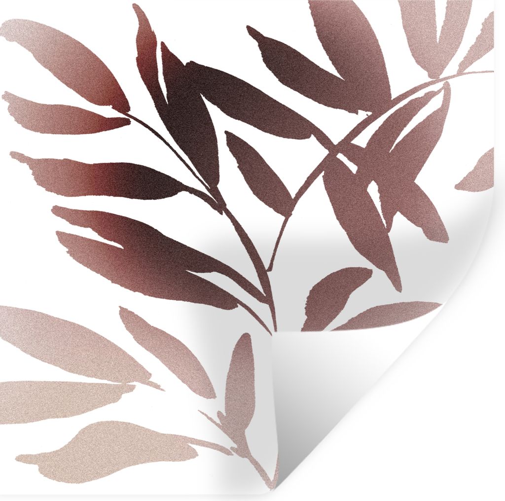 MuchoWow Wandtattoo Wandsticker Wandaufkleber Blättern - Design - Abstrakt 100x100 cm Selbstklebend und Repositionierbar - Wierderverwendbar - S...