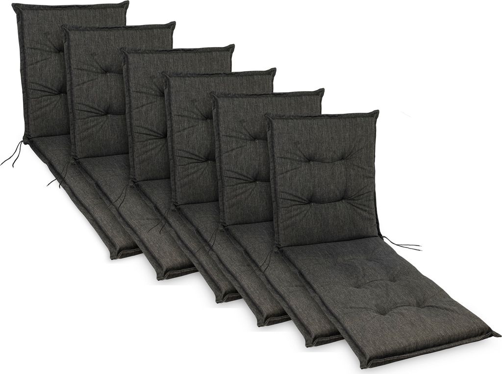 sunnypillow 6 Stück Liegenauflage 190 x 60 Auflage Polster für Gartenmöbel extra dick 9cm UV-Lichtecht Polsterauflagen für Gartenliege Sonnenli...