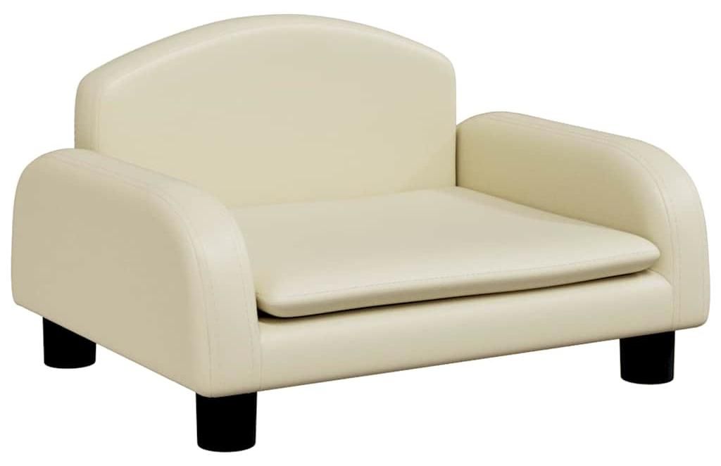 vidaXL Hundebett Creme 50x40x30 cm Kunstleder