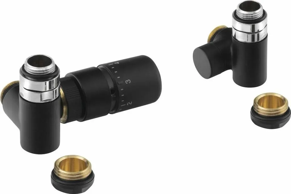Kit vanne thermostatique gauche noir mat pour supprimer les bruits eau