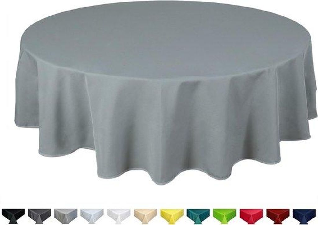 Famanu Tischdecke Rund 140 cm - Lichtgrau