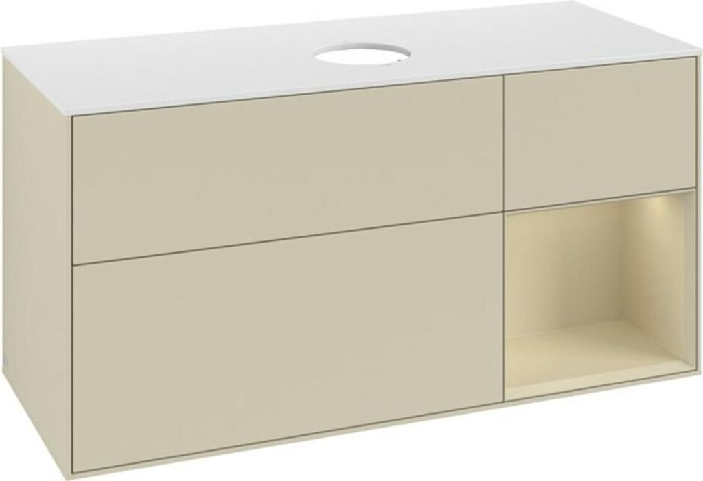 V&B Waschtischunterschrank Finion 120cm, Pl w m, Rg si G m La, si Gr m Lac