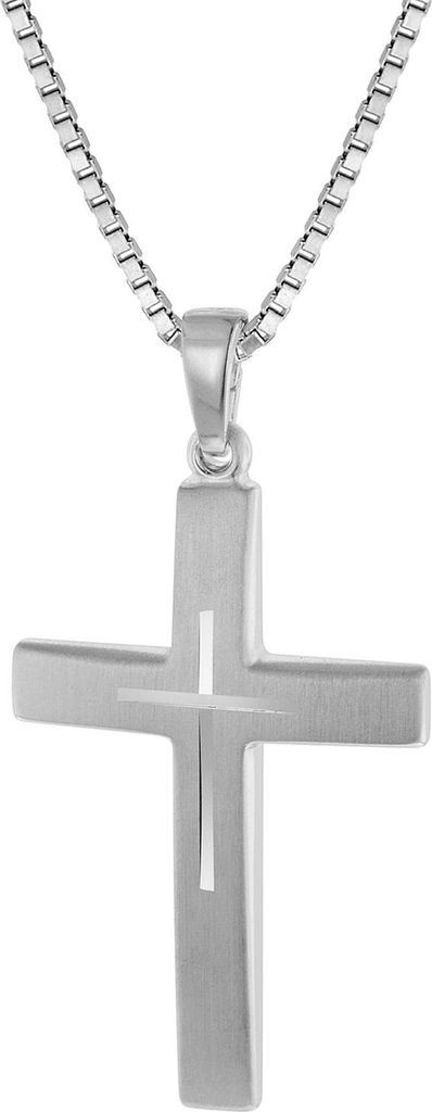 trendor 60705 Silber Kreuz mit Kette für Herren, 50 cm Produktbild 