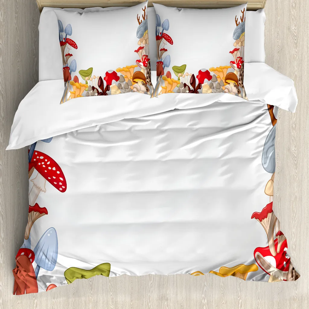 Set Copripiumino Matrimoniale Funghi ABAKUHAUS - Stile e Igiene 200x200