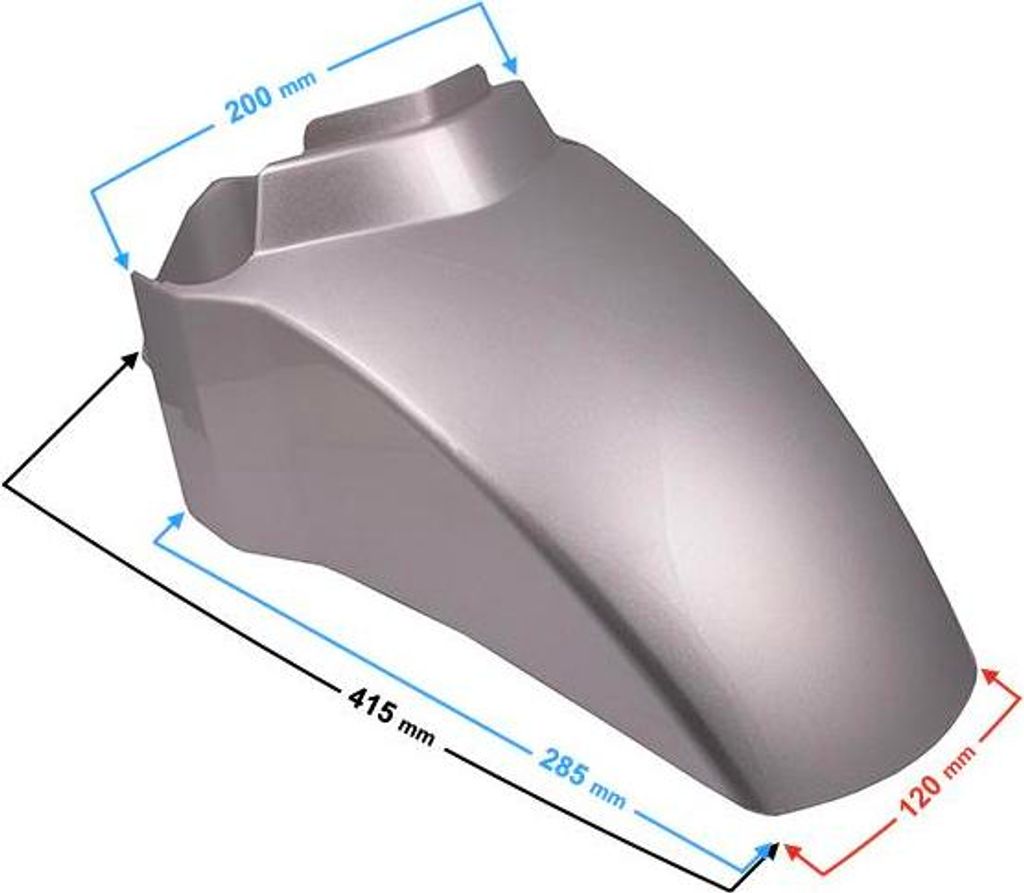 Vorderradkotflügelabdeckung für Tres-Scooter, Silber