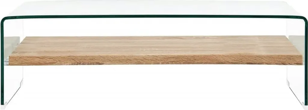 vidaXL Table Basse Transparente 98x45x31 cm en Verre Trempé Design