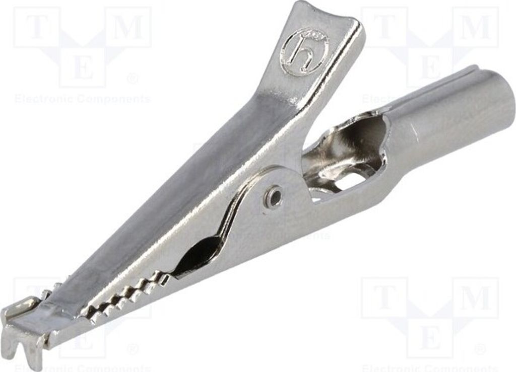 1x Krokodilklemme 5A 60VDC Kontakte: AGF20 Krokodilklemmen 4mm Ber.Halt: max.16mm