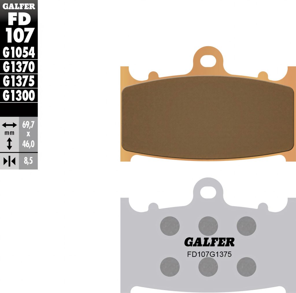 Bremsbeläge Set Galfer 2x FD107G1375 Sinter-Metall SPORT vorne für Kawasaki ZXR R ZZR, Suzuki RGV GSX F GSX-R 250 - 1200 ccm