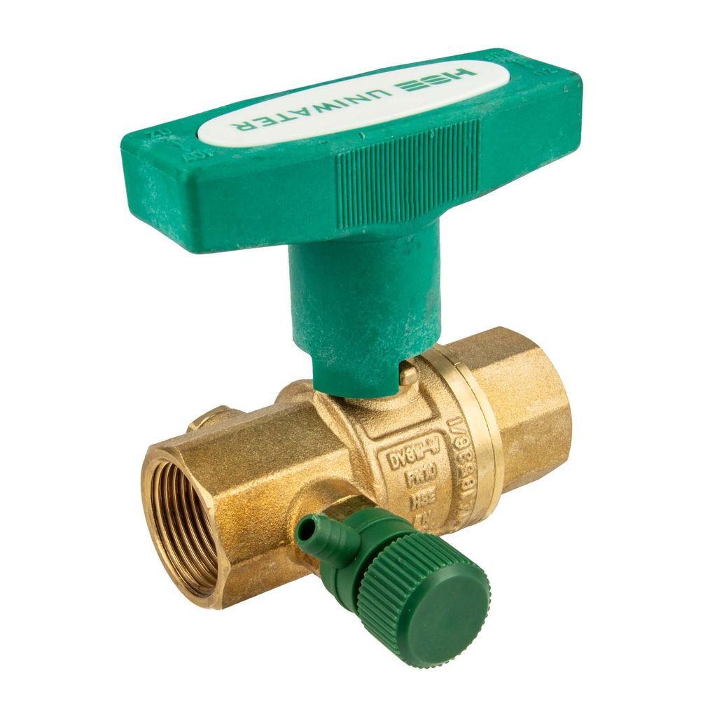 UNIWATER DVGW Kugelhahn 1 Zoll IG (DN 25) mit Entleerung mit ISO-T-Griff, Typ 1469