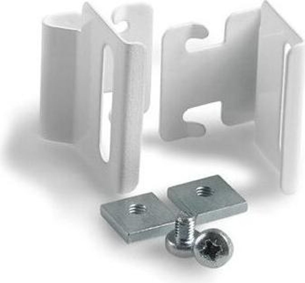 Interdeco Klemmträger / Glasclip-Klemmbefestigung für Plissee Weiß, Pack. 2 Stück