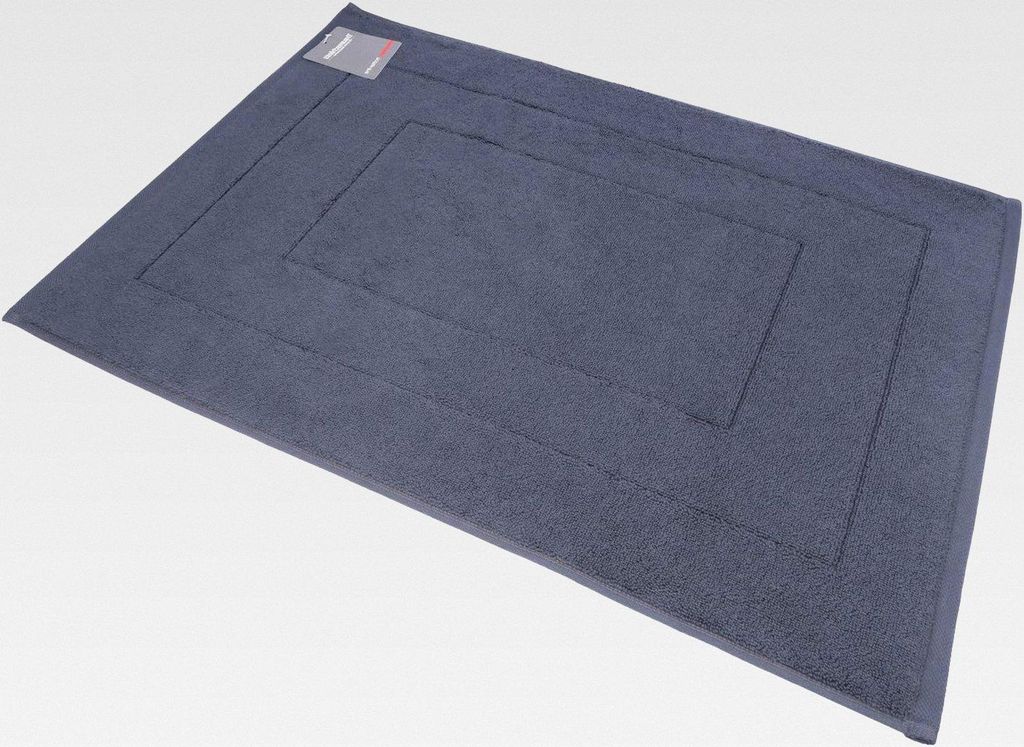 Frottier-Line Badematte aus Baumwolle - extra saugstarker Badvorleger 50x70 cm allergiker geeignet,50x70,dunkelgrau,