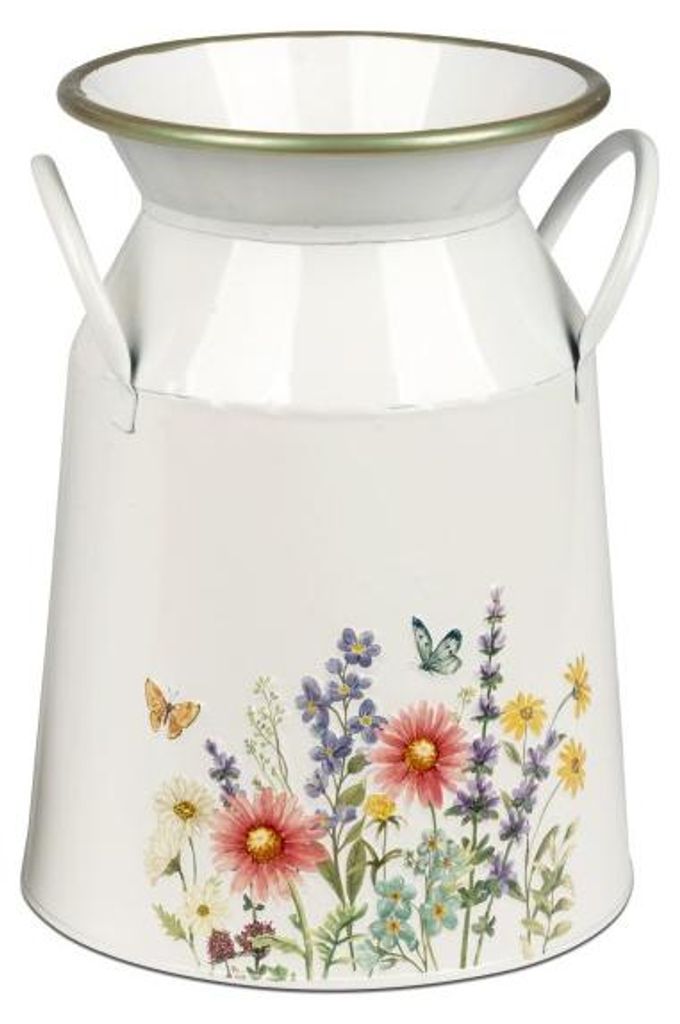 Dekorative Metall- Milchkanne Blumenmeer,Lieferumfang 1 Stück