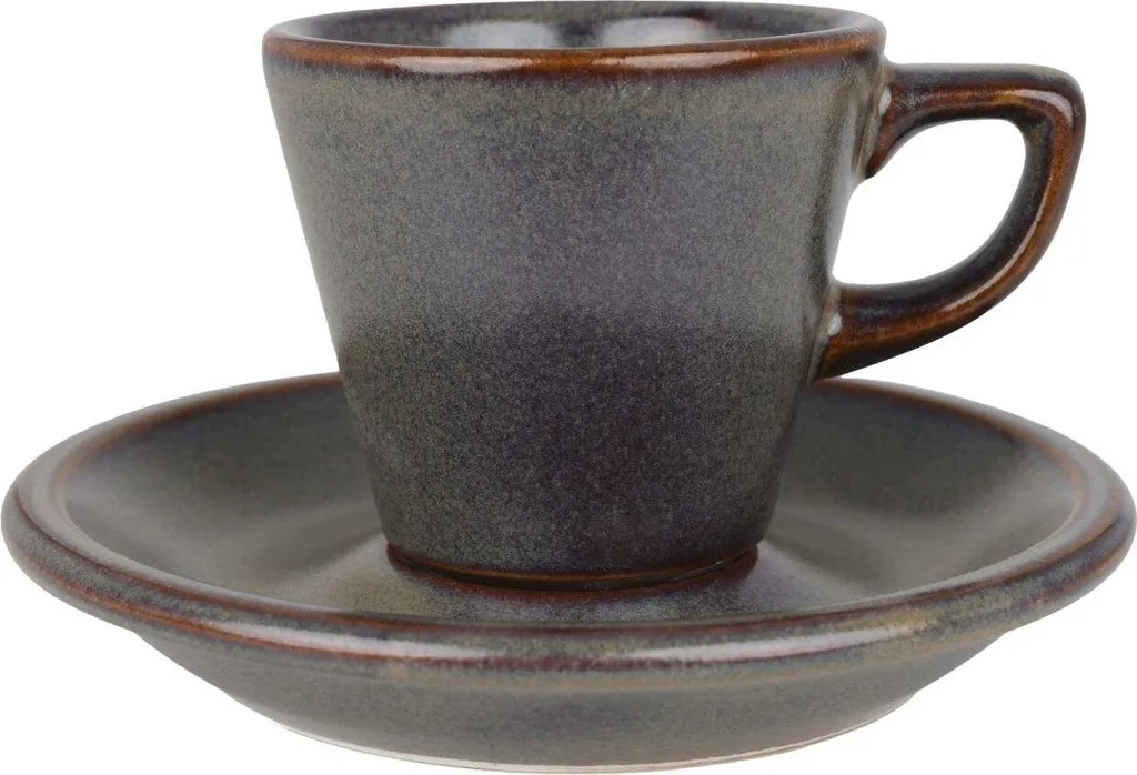 Bonna Gloire - Tazze e piattino per espresso - 70 cc - Porcellana - Set di 6 pezzi