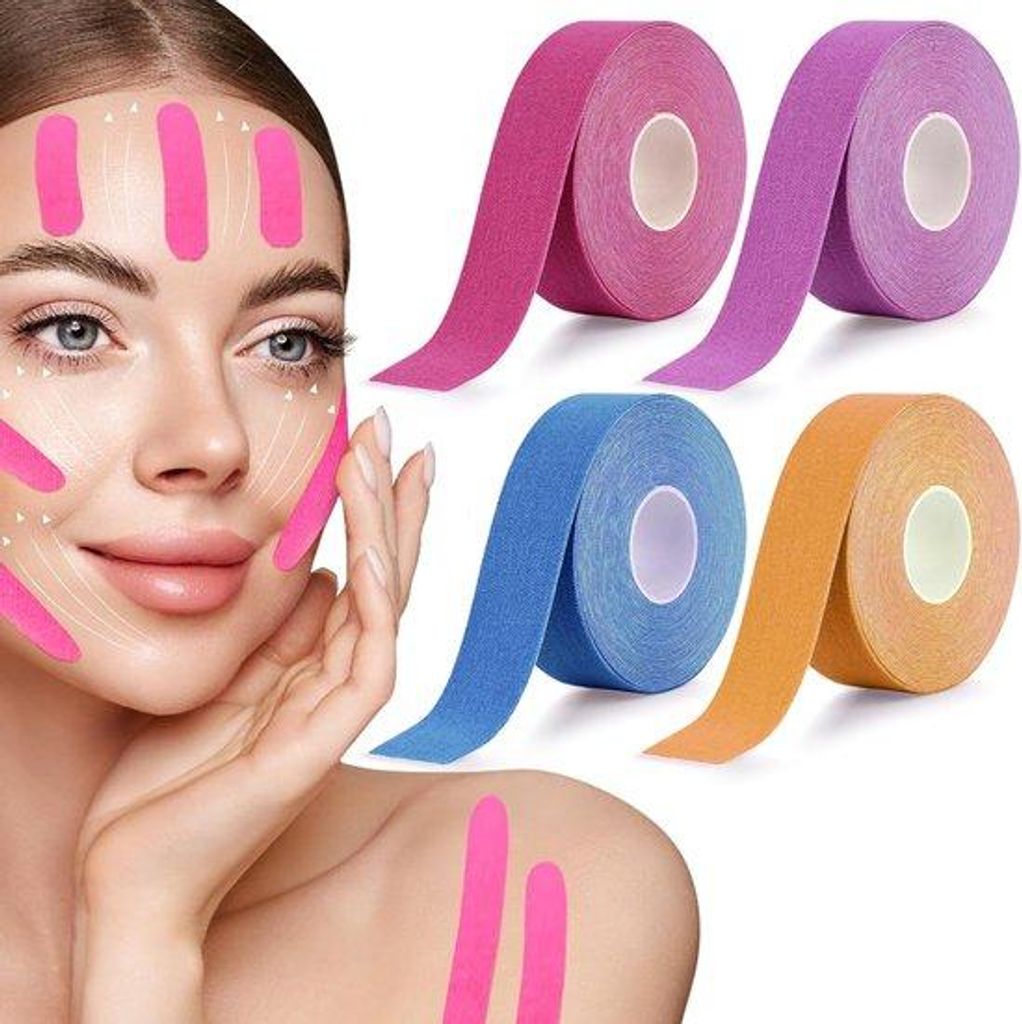 Facelift-Tape, 2,5 cm x 5 m, Hautfeinheit, Hautstraffung, Falten, Anti-Faltenbandagen, Hautverstärker, für Falten, Pockennarben, Hautstraffung (v...