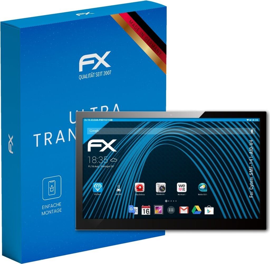 atFoliX FX-Clear 2x Schutzfolie kompatibel mit Cytem SMF-141-AIO-V4 Displayschutzfolie