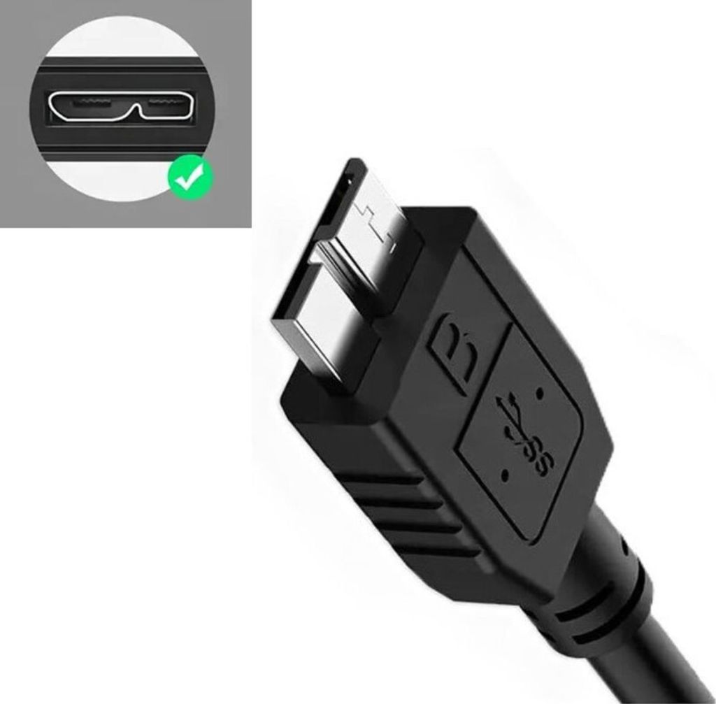 Super Speed USB 3.0 Kabel Adapterkabel Datenkabel kompatibel für WD 2TB My PASSPORT ULTRA
