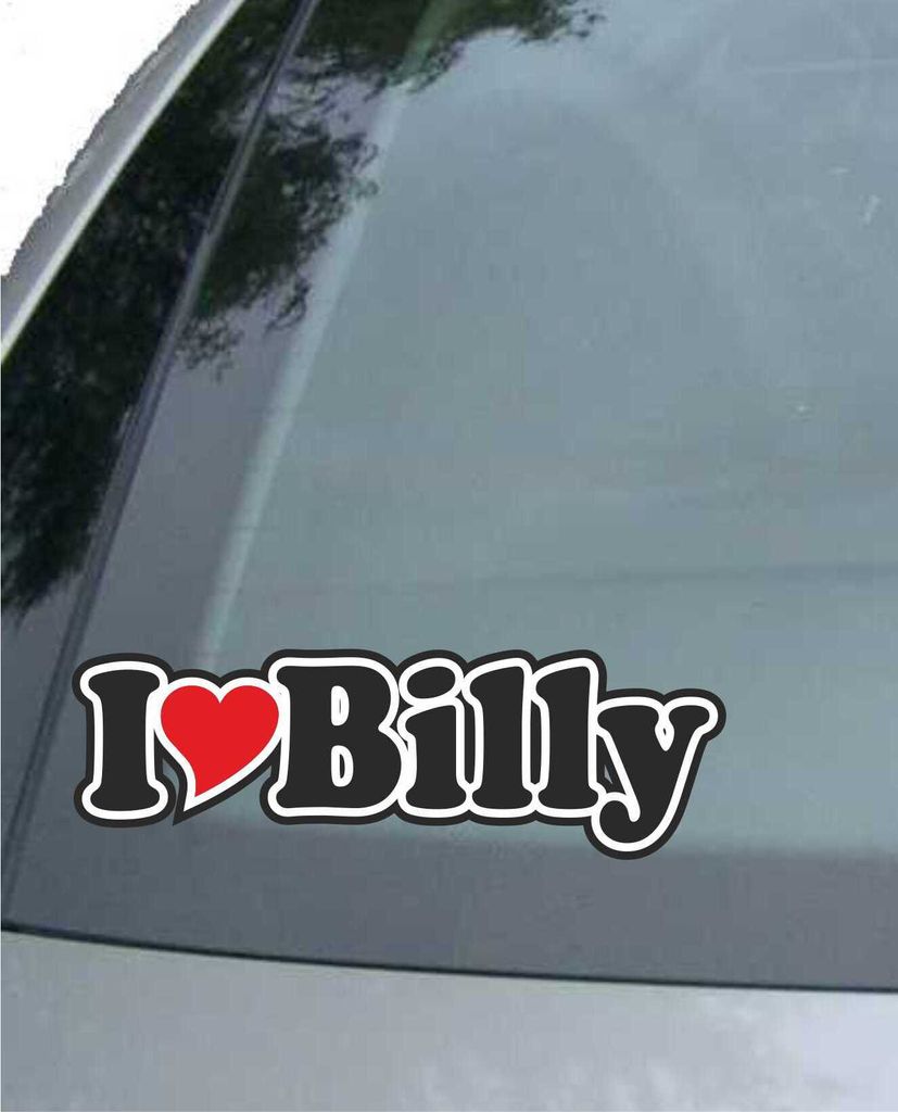 INDIGOS UG - Aufkleber / Autoaufkleber I Love Heart - Ich liebe mit Herz 15 cm - I LOVE Billy - Auto LKW Truck - Sticker mit Namen vom Mann Frau Kind