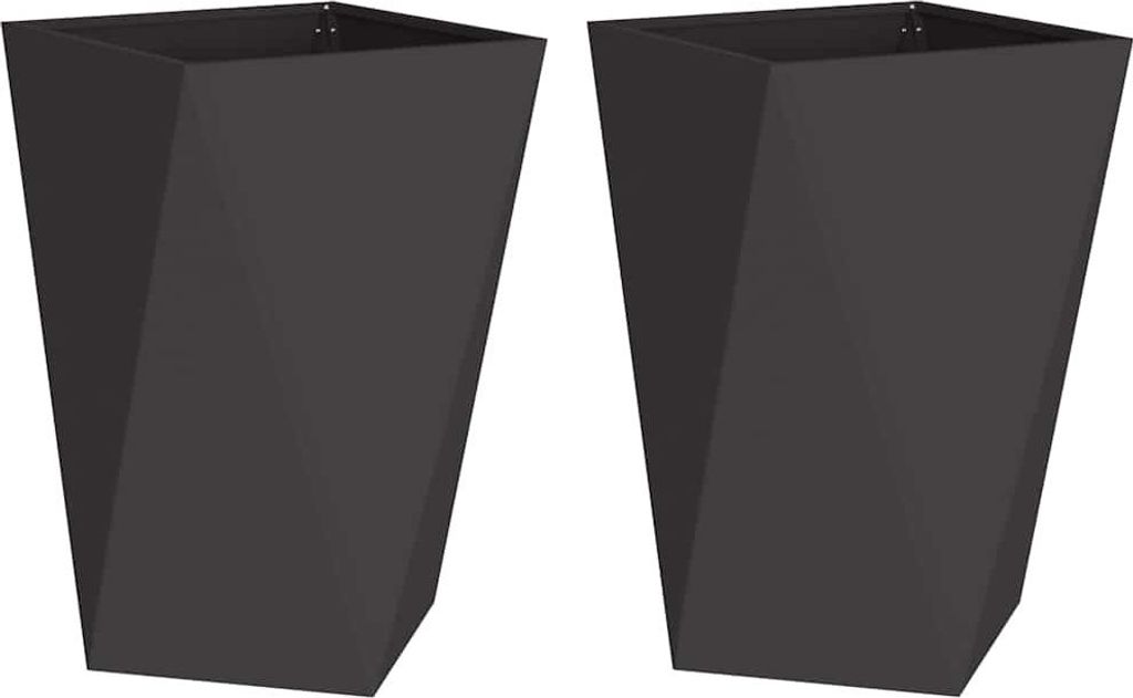 Pflanzkübel 2 pcs Schwarz 50 x 50 x 75 cm Stahl