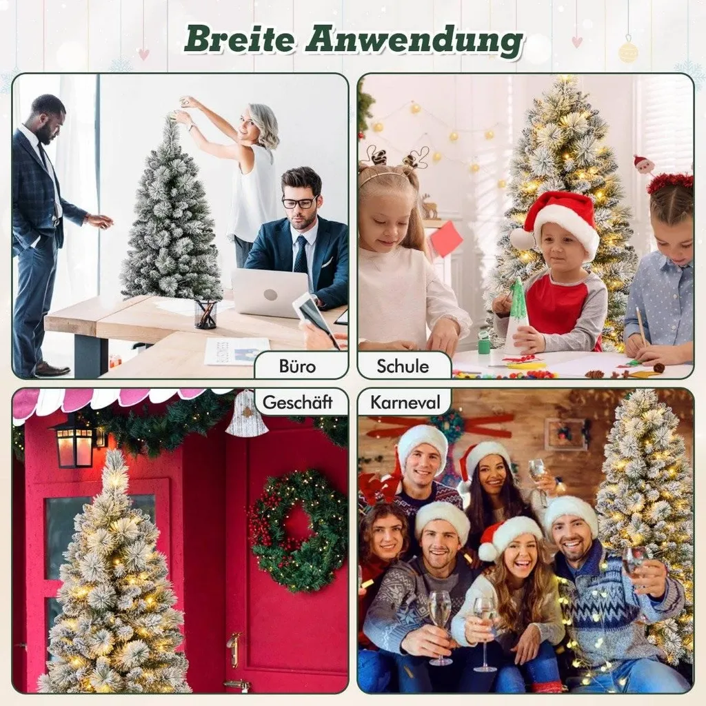 Arbre de Noël artificiel avec lumières LED 150 cm - Sapin vert festif