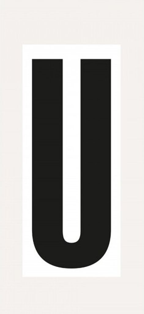 Dreifke Aufkleber I Buchstabe U, weiß/schwarz, Folie, Schrifthöhe 150mm, 72x...