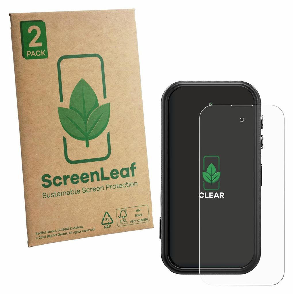 2x ScreenLeaf Schutzfolie für Fossibot F116 Pro 5G nachhaltiger Displayschutz Display Schutz Folie Klar Transparent