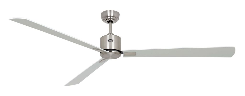 Energiespar Deckenventilator mit Fernbedienung Eco Neo III 180 cm Chrom gebürstet Flügel Weiß / Lichtgrau