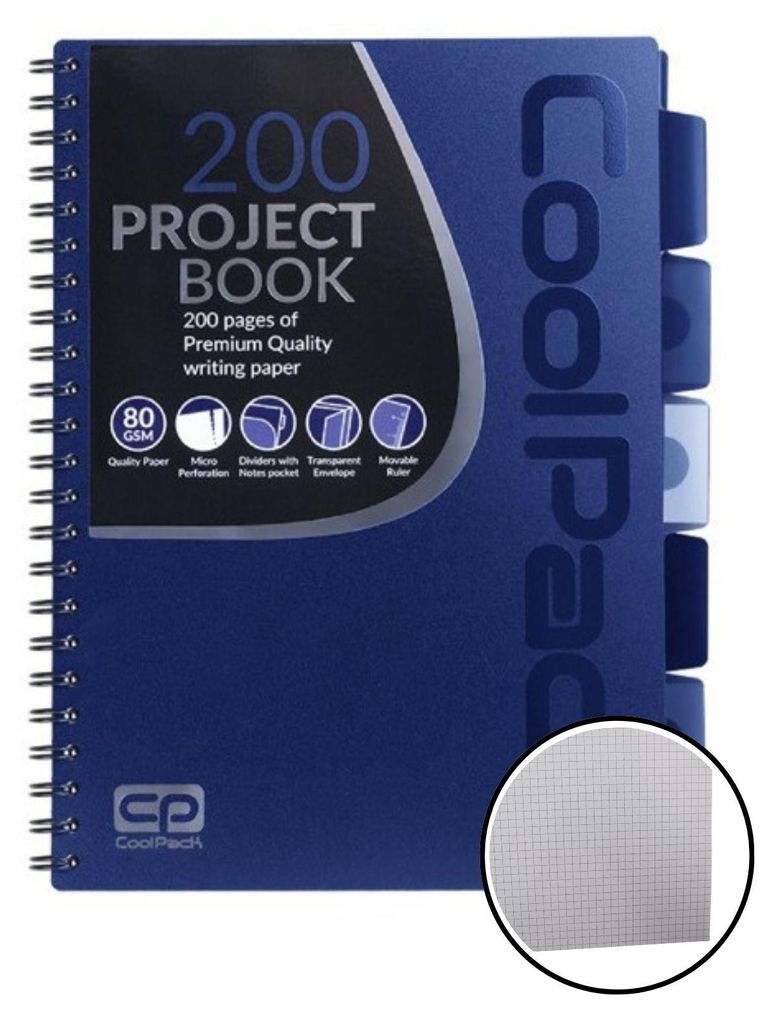A4-Ringbuch, 200 Blatt, kariert, dunkelblau, Coolpack