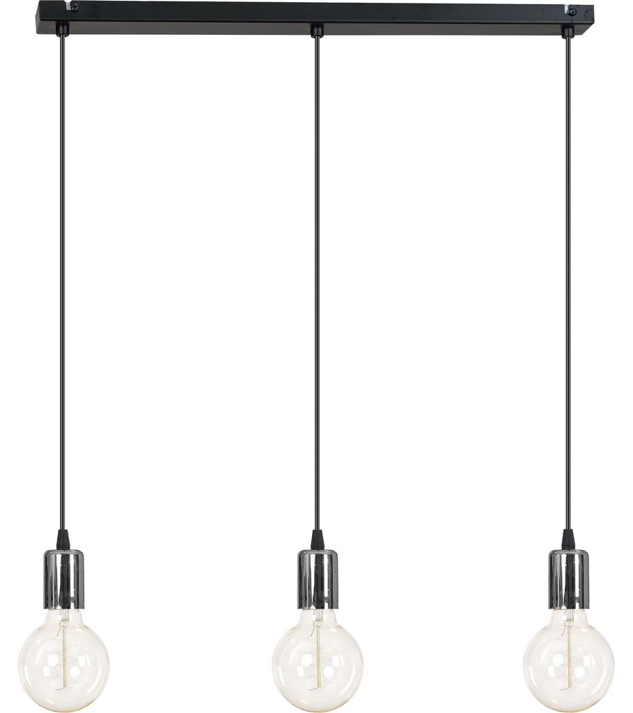 Moderne Pendelleuchte Chrom Kupfer – Hängelampe im Edison Stil 3-flammig