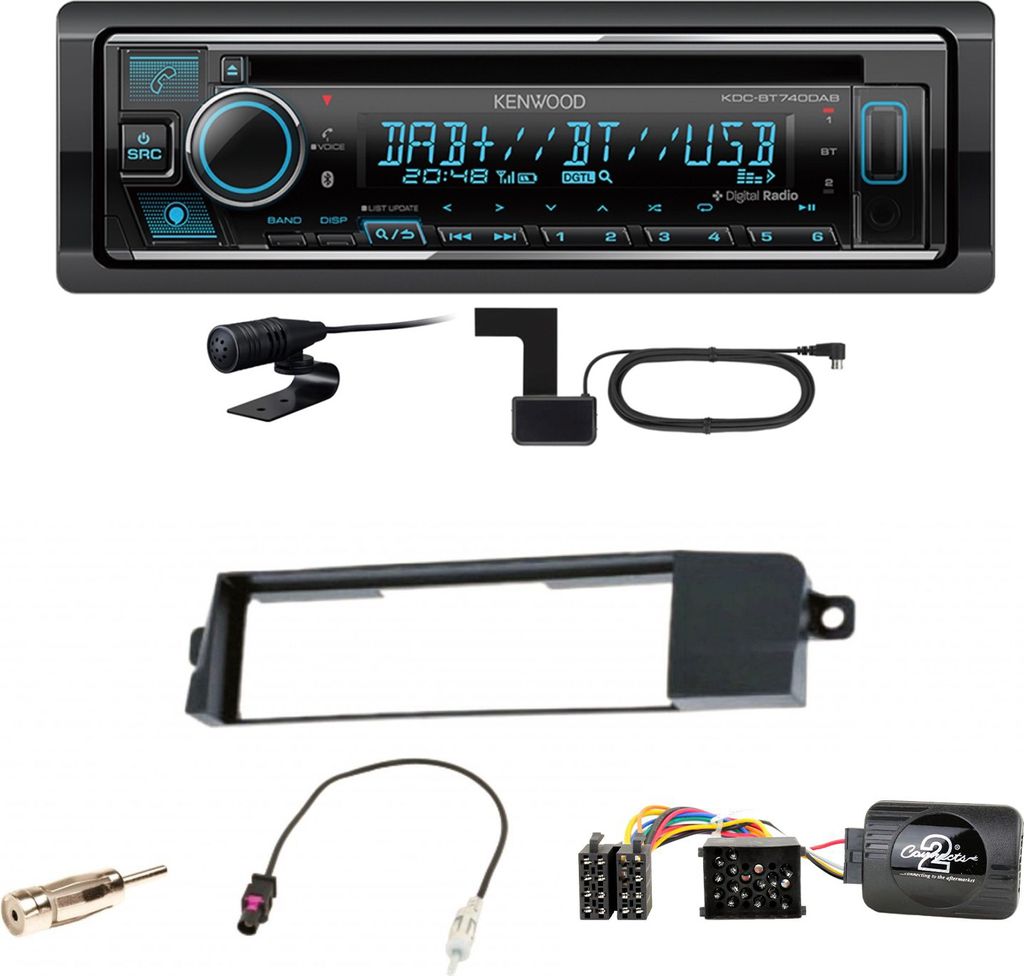 Kenwood KDC-BT740DAB Digitalradio Bluetooth Einbauset für BMW 3er E46