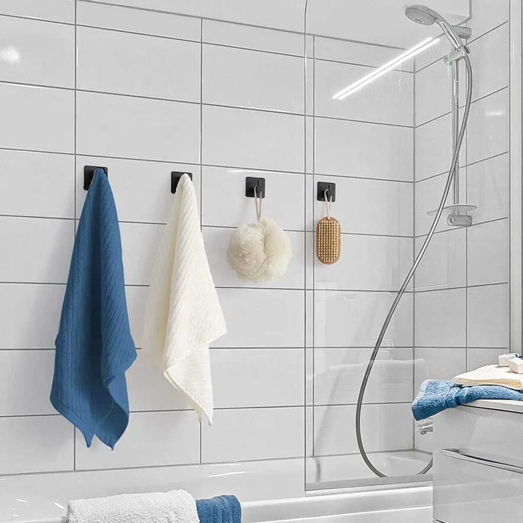 4 Ganci Adesivi Neri Opachi 4.5cm - Appendini Multifunzione Cucina e Bagno - 34