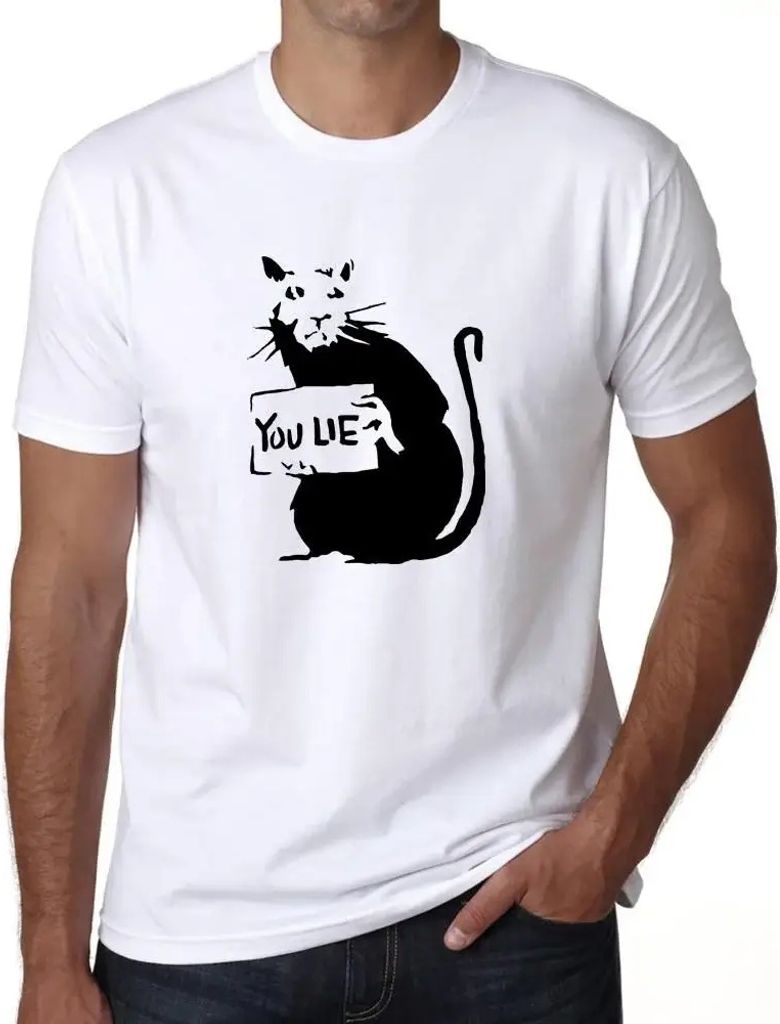 Herren Grafik T-Shirt Du lügende Ratte – You Lie Rat – Öko-Verantwortlich Vintage Jahrgang Kurzarm Lustige Druck Geburtstag Geschenk Mann