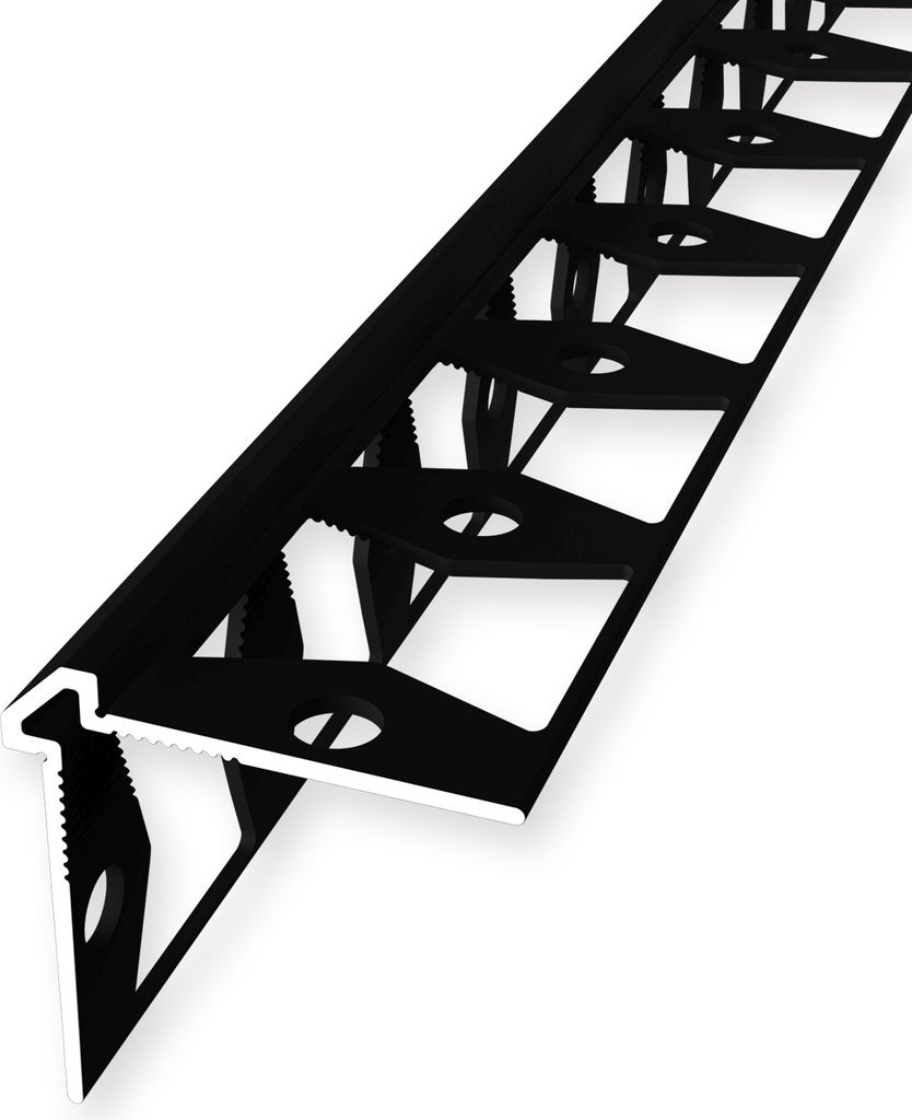 Wandprofil 25 x 25 x 2700 mm Einfasshöhe 2 mm Tapetenprofil Aluminium Glatt Geschlossen Gestanzt Schwarz Küberit