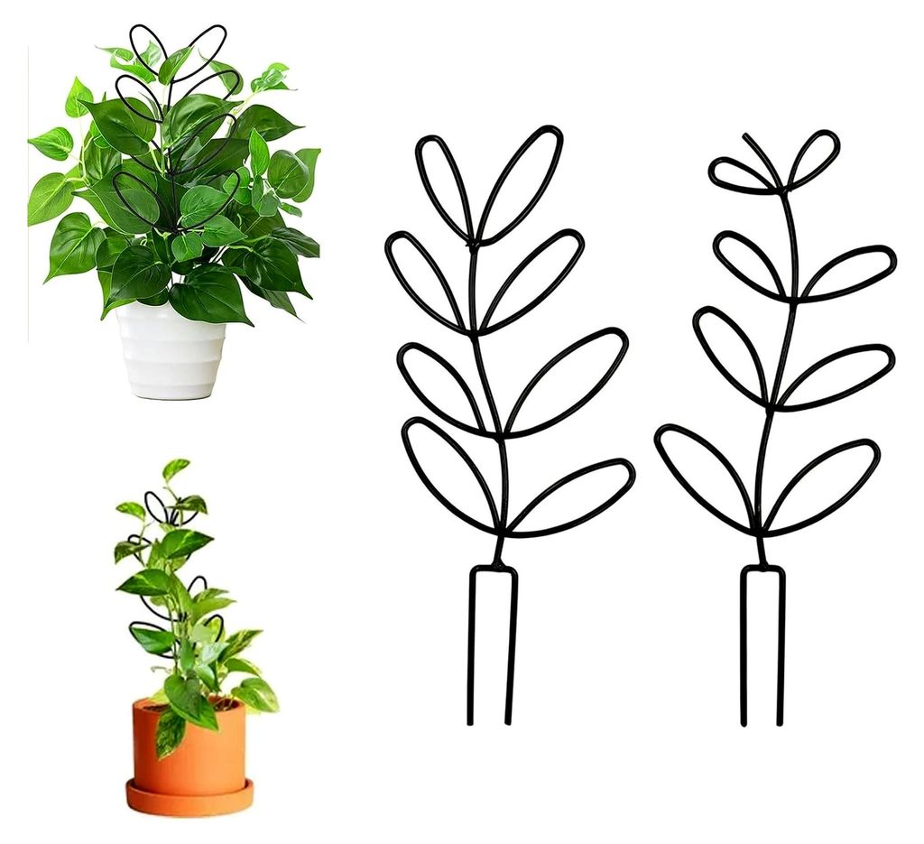 Rankhilfe für Zimmerpflanzen und Garten, Pflanzenstütze, Blumenstütze, 2 Stück Topfpflanzen Rankgitter, Pflanzenkäfige, Kletterhilfe für Pfla...