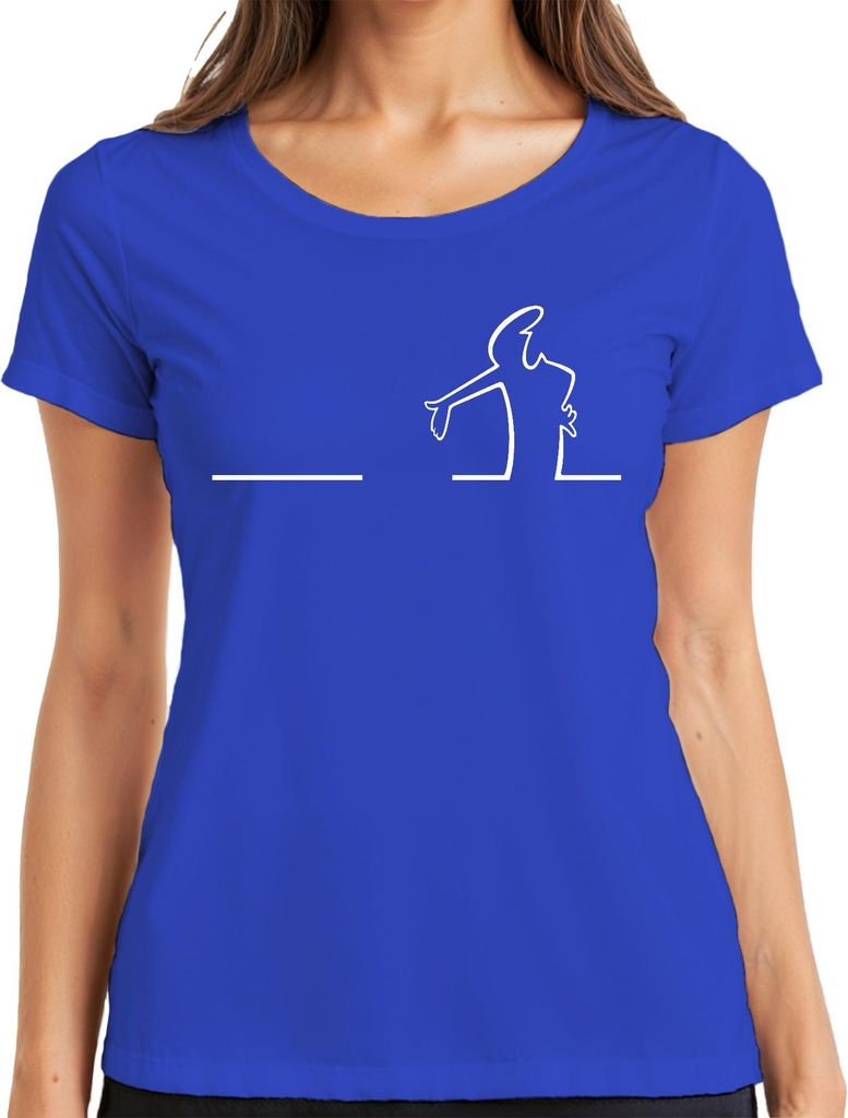 Balum La Linea Lui Osvaldo Cavandoli Cartoon Balum Balum Damen T-Shirt, Blau, S